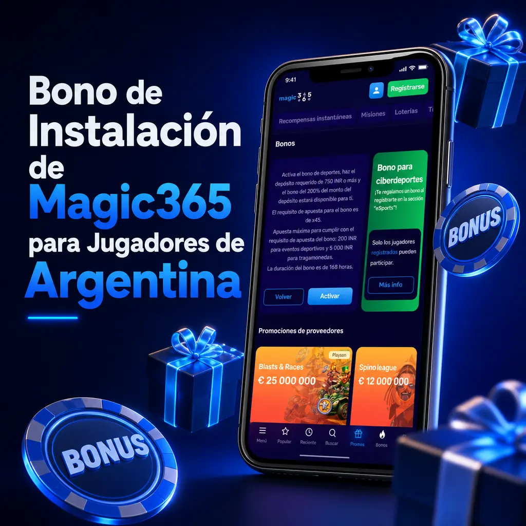 Bono de bienvenida Magic365 Argentina: 200% hasta 16.000 ARS en deportes o 150% + 50 tiradas gratis en casino