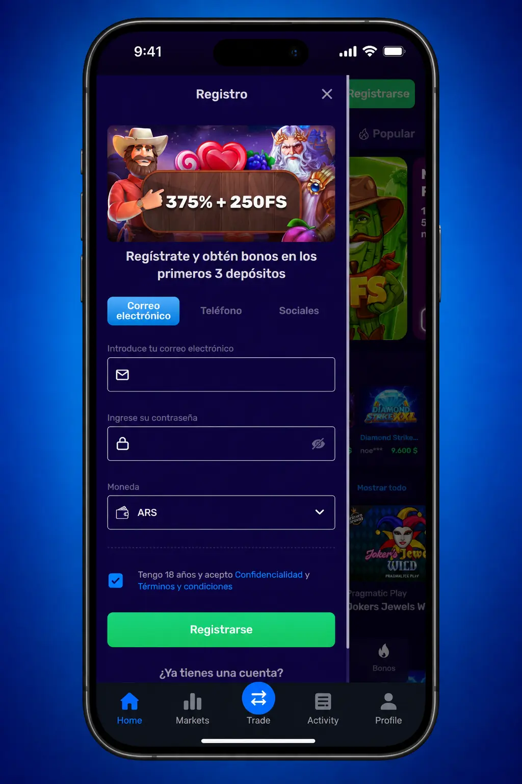 Pasos para depositar en Magic365 desde Argentina: elegí método de pago, ingresá el monto y confirmá la transacción.