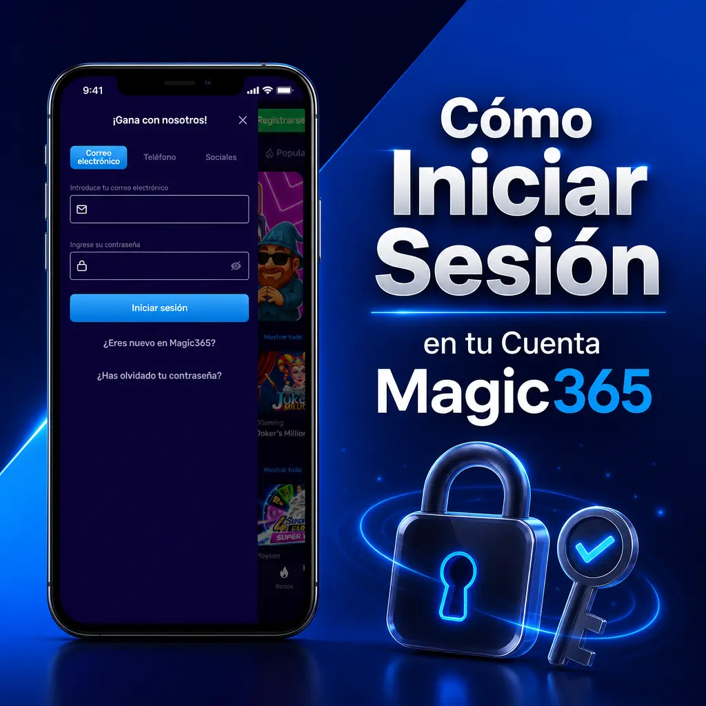 Pantalla de inicio de sesión en la cuenta Magic365 con campos para usuario y contraseña.