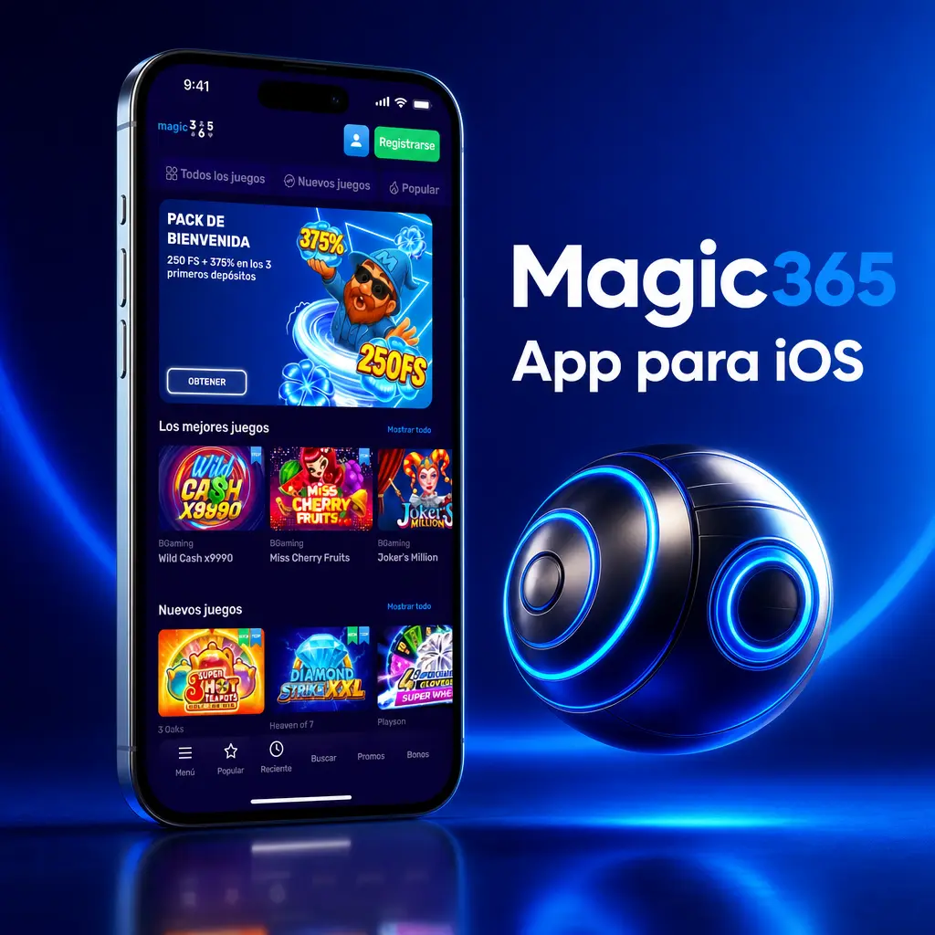 Magic365 app para iOS: descargá gratis y apostá en deportes y casino en vivo desde tu iPhone o iPad.