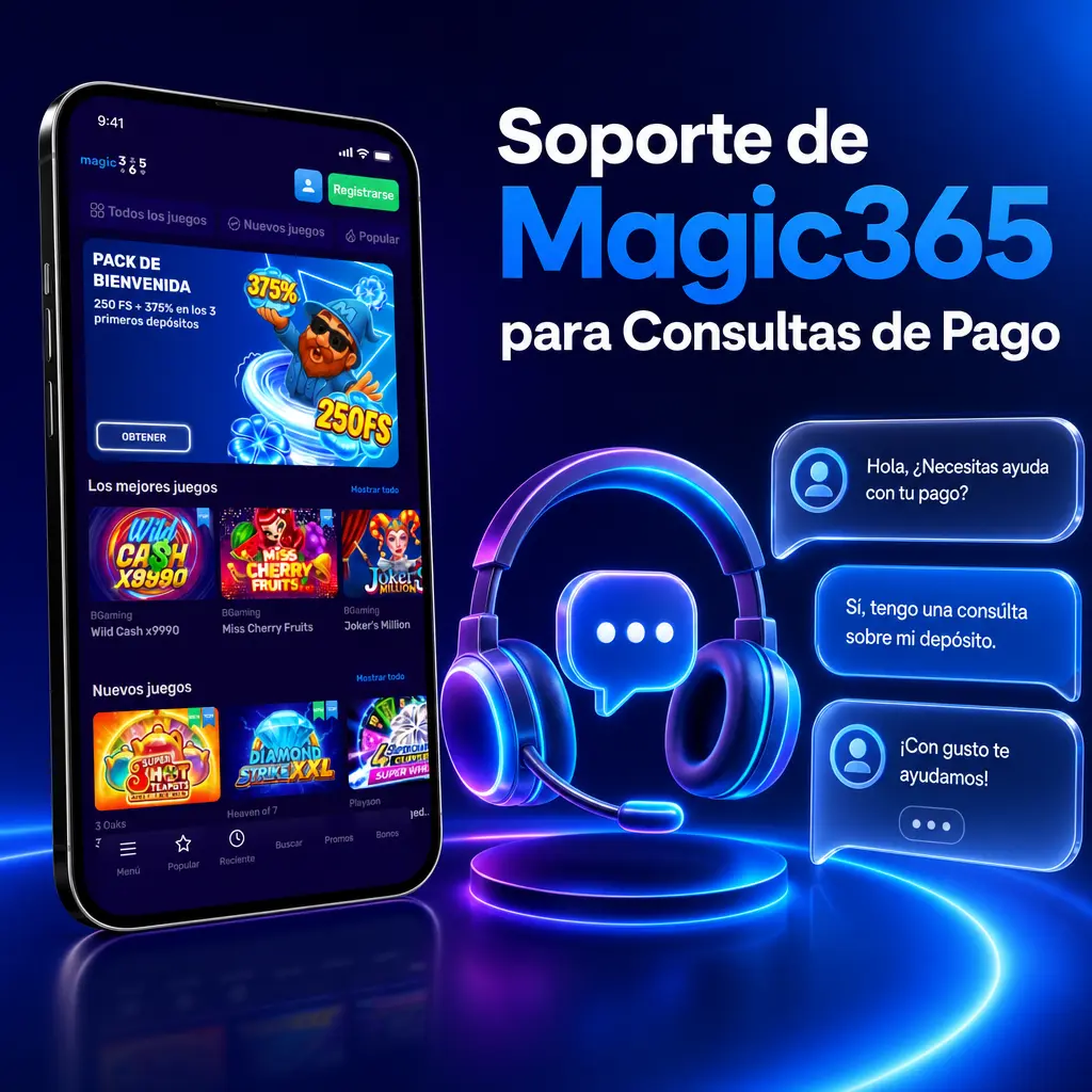 Soporte de Magic365 para consultas de pago: chat en vivo, correo, WhatsApp y centro de ayuda 24 horas